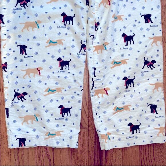 LL Bean Retriever Dog Print Flannel Pajama Pant Lounge Pant MED EUC - Picture 9 of 14